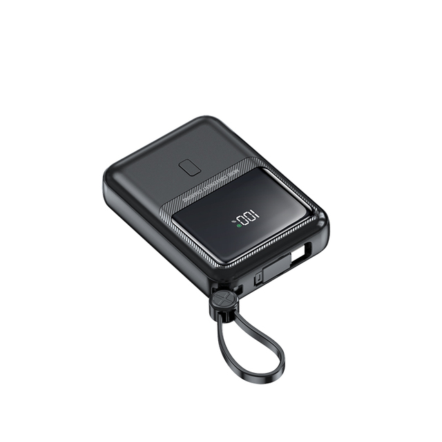 2026 New Electronics Mini Power Bank 10000 MAh Slim Portable Power Banks with Usb c Type-c Cable