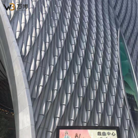 Panneau de mur-rideau en aluminium de forme personnalisée, façade ondulée en arc, revêtement en aluminium pour l'extérieur des bâtiments commerciaux