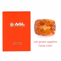 Saphir synthétique Cadermay taille coussin longue, couleur Fanta Orange, avec inclusions, pour la fabrication de bagues, bracelets et colliers