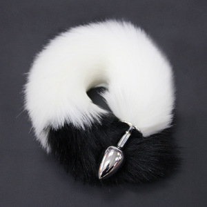 Black Wolf Fox <b>Tail</b> Metal Anal <b>Plug</b> Black Adult Stimulation Toy - Product Image 2