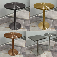 Tables en acier inoxydable rondes et carrées minimalistes et abordables pour restaurants, bars, tables d'appoint d'angle, tables basses et usage commercial