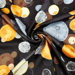 OEM Custom Italian Soft, Screen Digital Printed Woven Pure Polyester Natual Floral Satin Printed Silk Chiffon Fabrics For Cloth/