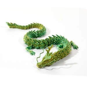 Feeron 3D-Gedruckter PLA Beweglicher Drachen Fidget-Spielzeug |   Maßgefertigtes Kristalldrachen-Spiraldesign |   Langlebiger Stressabbau 30cm - Product Image 1