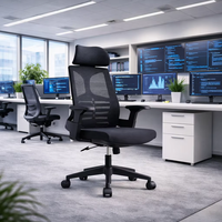 Chaise de bureau ergonomique à dossier haut en maille avec fonctions réglables pour le bureau à domicile, design moderne