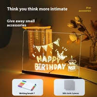 Lampe de nuit LED créative à faire soi-même pour la décoration de la maison, acrylique lumineux, mini carré personnalisable, message effaçable et réinscriptible