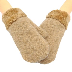 Gants d'équitation pour femmes, nouveau style, hiver, doigts entiers, couleur unie, doublure en polaire, tricotés en acrylique/coton, respirants, chauds, pour l'extérieur, au quotidien - Product Image 5