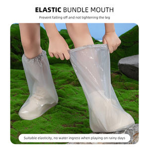 ممطر مؤقت مانع للإنزلاق للأطفال سفر بلاستيكي أحذية طويلة غير قابلة للإنزلاق غطاء أحذية عالية - Product Image 5