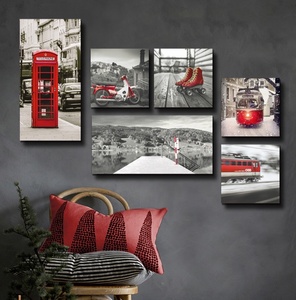 6 Panel Afdrukken Canvas Art Stof Wall Art Canvas Home Decor Woonkamer Art-Londen Telefooncel