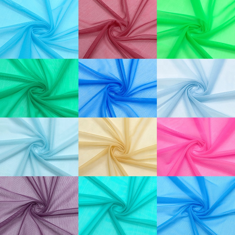 Free Sample Elastic 60GSM Lightweight Nylon Spandex Tulle Mesh Fabric Corset Underwear Dance Wear Gymnastics Leotards Fabrics