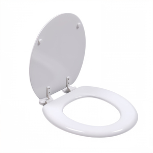 17英寸中密度纤维板白色马桶座软关闭和快速释放木质马桶盖，适用于现代家庭浴室酒店和公寓 - Product Image 5