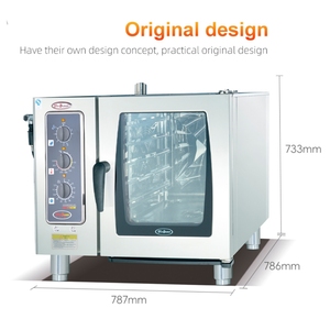 Horno Combinado Comercial de Acero Inoxidable de Grado Alimenticio, Horno de 4 Bandejas con Pulverizador para Restaurantes y Comida Rápida - Product Image 3