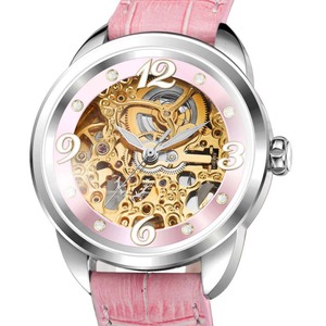 นาฬิกาข้อมือผู้หญิงแบรนด์แท้ หนังแท้สีขาว หรูหรา สายสแตนเลส สตีล ระบบออโตเมติก เครื่องจักรกล - Product Image 3