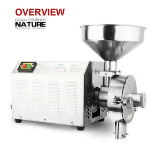 HANBOO Mini Coffee Wheat Maize Spice Rice Pepper Chili Soy Cereal Flour Milling Grinding Equipment Machine Stainless Steel 2500W