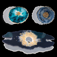 Plateau porte-bouteille et porte-verre en résine époxy