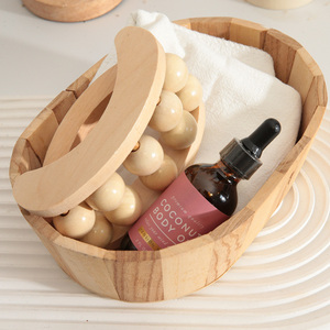 Juego de rodillos de masaje de madera y aceite de coco Kit de masaje linfático de relajación con aceite de coco Masajeador de madera de tejido profundo - Product Image 3