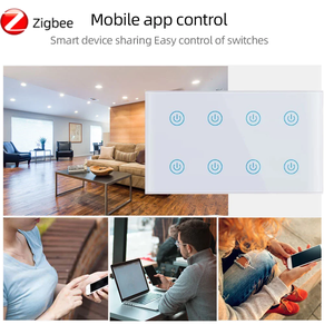 Interrupteur mural intelligent Tuya ZigBee 8 voies, interrupteur tactile, commande vocale, <span class=keywords><strong>Smartlife</strong></span> avec statistiques de consommation d'énergie et verrouillage enfant - Product Image 4