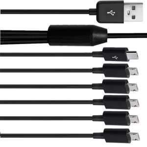 Cable Divisor <span class=keywords><strong>Micro</strong></span> <span class=keywords><strong>USB</strong></span> Tipo C 6 en 1, Cable de Carga de Datos <span class=keywords><strong>USB</strong></span> 2.0 <span class=keywords><strong>a</strong></span> 6 <span class=keywords><strong>Micro</strong></span> <span class=keywords><strong>USB</strong></span> Tipo C para iPhone 15 16 17 Xiaomi Tablet Pad - Product Image 5