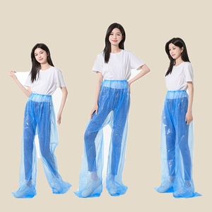 Isposable-pantalones de lluvia impermeables para hombre y mujer, botas impermeables gruesas y transparentes para exteriores - Product Image 5