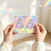 Tarjeta Coleccionable de Anime con Lámina Holográfica Arcoíris a Todo Color, Papel Recubierto Grueso de 400 g/m², Tamaño Personalizado OEM, para Regalo de Fans