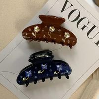 Pince à cheveux élégante personnalisable en acétate incrustée de strass, faite à la main, de qualité supérieure, pour chignon arrière, marque Jinglan, écologique