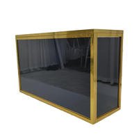Comptoir de bar pliable en acrylique avec structure en acier inoxydable doré
