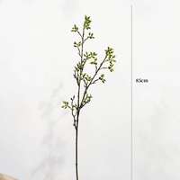 Grosir Ranting Eucalyptus Buatan Realistis 85cm dengan Buah Berry Mini Oranye Buatan Tangan untuk Pernikahan Halloween Natal