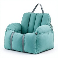 Sac de transport 2-en-1 pour animaux de compagnie, siège auto en tissu doux, sac de voyage réglable pour chat avec bouton-pression pour petits animaux