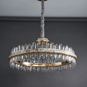 2024 nuevas luces de lujo, luz colgante circular de concha de cristal LED moderna para sala de estar de hotel - Product Image 4