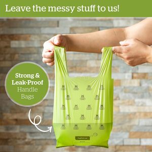 Bolsas para excremento de perro con asas fáciles de atar, 300 bolsas ultra gruesas a prueba de fugas, perfumadas, para perros y gatos - Product Image 3