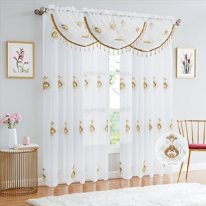 Tenda Trasparente Moderna in Tulle con Ricamo e Tasca per Bastone, Mantovana Americana per <span class=keywords><strong>Soggiorno</strong></span>, <span class=keywords><strong>Design</strong></span> USA, Pronta Consegna all'Ingrosso a Basso Costo - Product Image 4