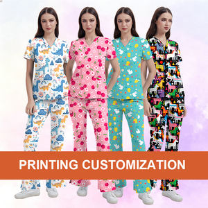 Conjunto de Uniformes Médicos Personalizados NIAAHINN para Hombres y Mujeres |   Uniforme de <span class=keywords><strong>Enfermera</strong></span> Elástico en 4 Direcciones con Impresión de Logotipo Personalizado - Product Image 3