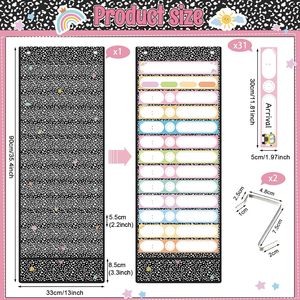 Daily Schedule Pocket Chart 31 Reusable Cards 14 Pockets Time Management Classroom <b>Decor</b> Back To School Plastic Board - Product Image 2