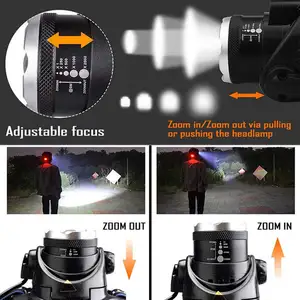 आउटडोर यूएसबी रिचार्जेबल बैटरी निविड़ अंधकार टॉर्च 1000 लुमेन सिर दीपक लंबी पैदल यात्रा एलईडी Headlamps
