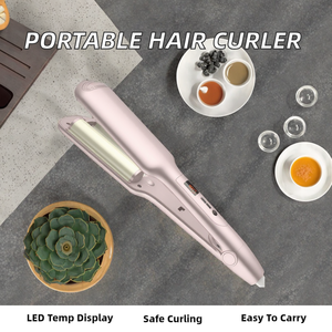 Plancha de Pelo Eléctrica Portátil, Rizador de Pelo, Plancha Onduladora de Aluminio, Calentador PTC, Herramienta para Ondular el Cabello, Pantalla LED, Automática - Product Image 2