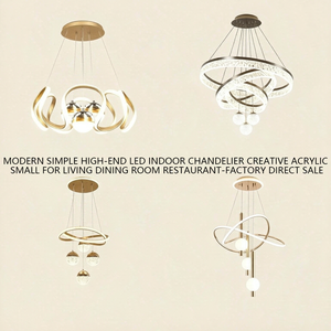 Lustre de luxe fantaisie, luminaires suspendus <span class=keywords><strong>85W</strong></span> tricolores 85-265V, lustre pour décoration intérieure 2026 - Product Image 3