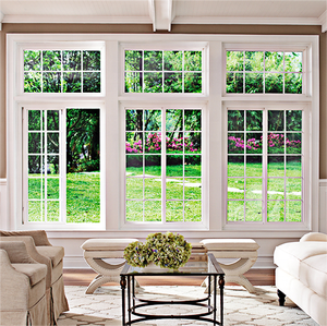 Kustom perumahan Horizontal kaca ganda Upvc jendela geser vinil jendela geser dengan grid - Product Image 3