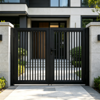 Portail de Villa à Double Battant en Alliage d'Aluminium Style Chinois Moderne Minimaliste à Commande Manuelle Modèle Chunyue 0366