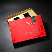 Boîte d'emballage rouge de luxe, logo personnalisé, revêtement UV, boîte cadeau, boîte en papier rigide pour cosmétiques avec insert en mousse