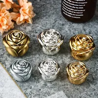 Urna Conmemorativa de Lujo para Mascotas con Incrustaciones de Diamantes en Forma de Rosa, Recipiente Metálico para Guardar Cenizas de Animales Pequeños, Reptiles y Anfibios, Caja Funeraria para Cremación