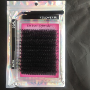 Kit de Cils en Grappes Personnalisés Faux <span class=keywords><strong>Vison</strong></span> 10-18mm Mixte Courbure DD, Ensemble Complet DIY avec Colle, Scellant et Pince à Épiler, OEM pour Usage Domestique et Professionnel - Product Image 1