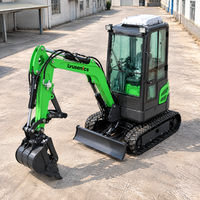 Excavator Mini Crawler 1.6 Ton yang Handal dengan Track Karet, Bucket 0.03 M3 untuk Pekerjaan Taman, Penggalian Tanah, dan Lanskap