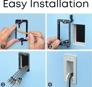 Soporte de Montaje de Bajo Voltaje de 3 Tomas, de un Solo Lado, para Clavos, No Metálico, Rectangular, Negro, Nuevo, para Pared - Product Image 5