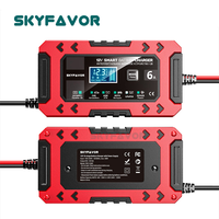 Chargeur de batterie de voiture automatique électrique 12V 6A, chargeur de batterie de camion et de moto 12V, chargeur de batterie au plomb-acide automatique