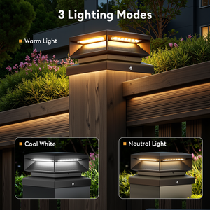 Lampes solaires modernes pour poteaux de clôture, éclairage extérieur plus lumineux, 3 modes LED, lampes solaires de jardin pour poteaux en vinyle, en bois, 4x4, 5x5, 6x6 - Product Image 3