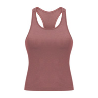 Top Deportivo de Yoga para Mujer, Personalizado OEM, Acolchado, con Espalda Cruzada, Acanalado, de Alta Elasticidad, Transpirable, para Correr, Gimnasio, Fitness, Venta al Por Mayor