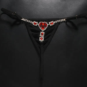2024 G-string Thong met Rood Hart Strass Panty Kristal T-back Juwelen Thong - Product Image 5