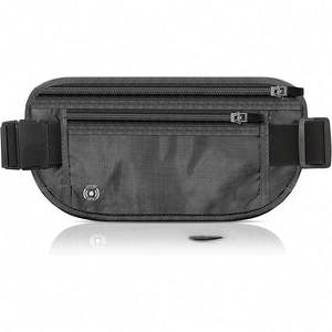 Free Sample RFID Blocking Slim <b>Passport</b> <b>Holder</b> Waist Wallet Money Belt for Travel - Product Image 5