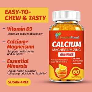 Gomitas de Calcio, Magnesio y Zinc de Rápida Absorción, Absorción Saludable de Calcio y Refuerzo de la Inmunidad con Suplemento Dietético - Product Image 2