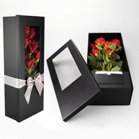 Grandes boîtes rigides luxueuses en matériaux recyclés avec finition UV et gaufrage pour bouquets de fleurs fraîches pour la Saint-Valentin