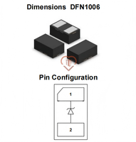 Diode TVS bidirectionnelle à très faible capacité Leiditech, MOSFET SDA0811CDN DFN1006 8V 80pF pour l'électronique grand public